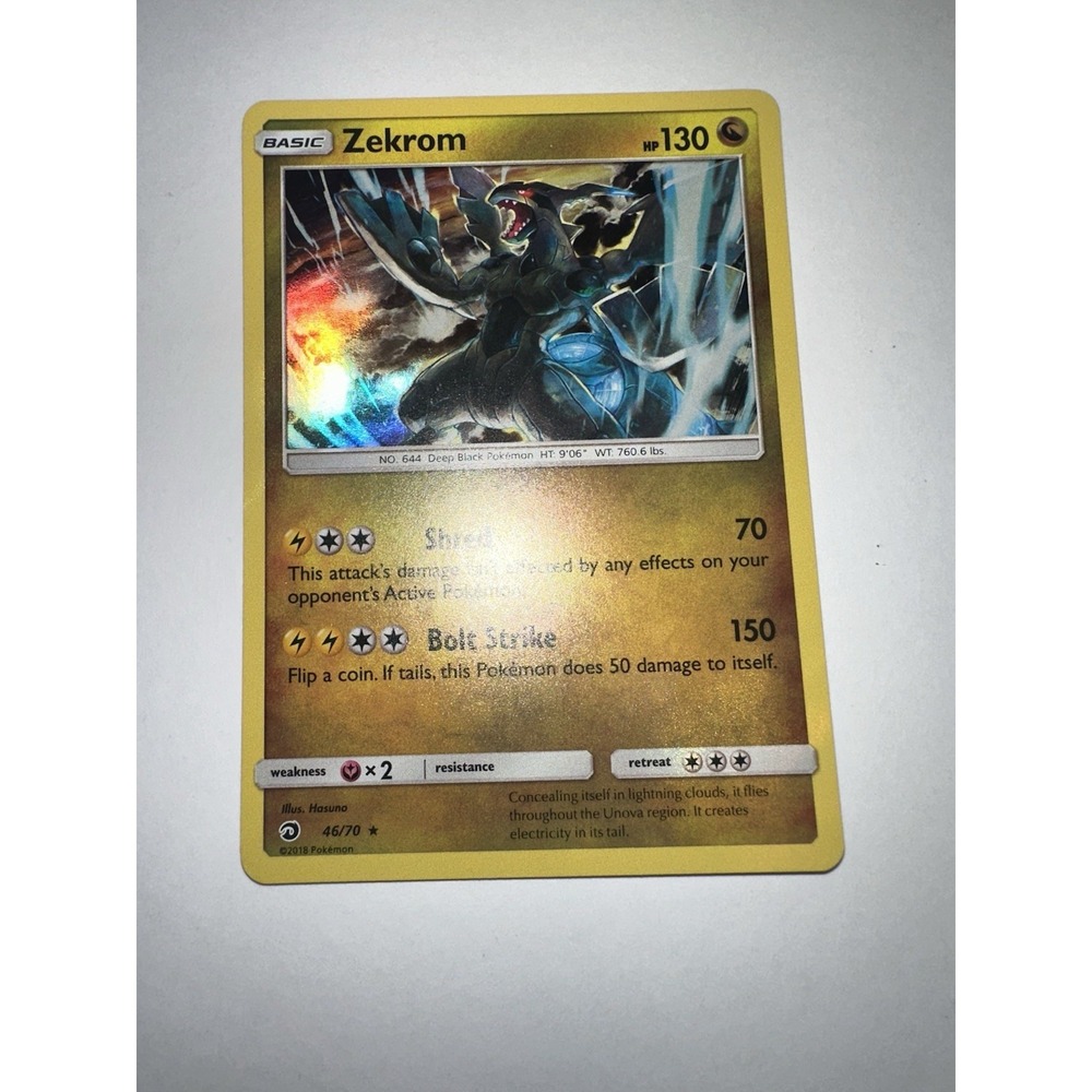 Zekrom 46/70 Holo Rare ROLLER MARK ERROR UNIQUE!! Dragon Majesty Pokemon Holo NM